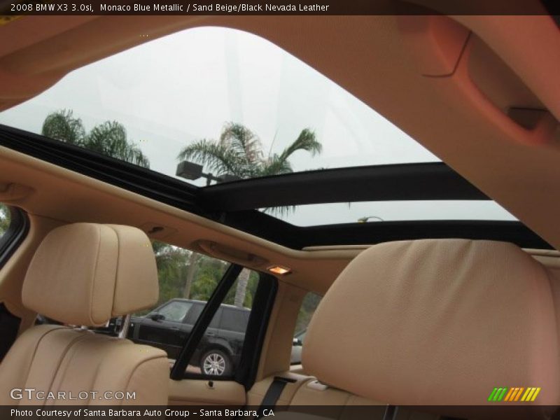 Monaco Blue Metallic / Sand Beige/Black Nevada Leather 2008 BMW X3 3.0si