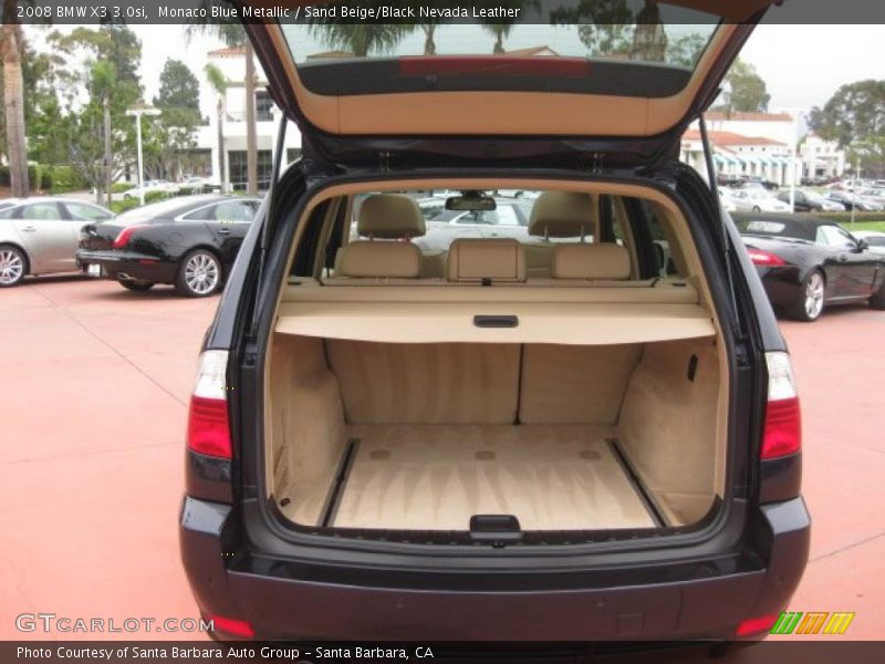Monaco Blue Metallic / Sand Beige/Black Nevada Leather 2008 BMW X3 3.0si