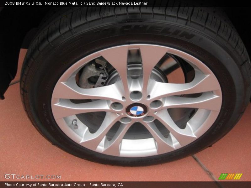 Monaco Blue Metallic / Sand Beige/Black Nevada Leather 2008 BMW X3 3.0si