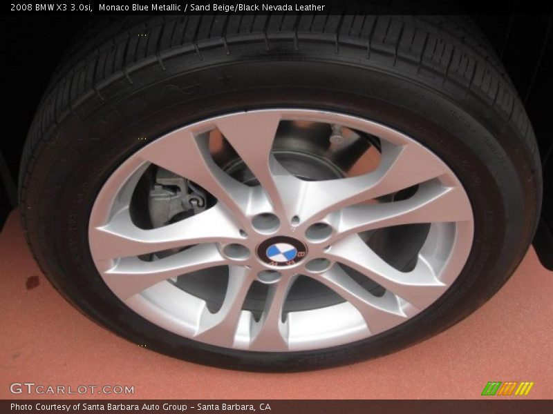 Monaco Blue Metallic / Sand Beige/Black Nevada Leather 2008 BMW X3 3.0si
