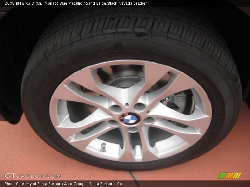 Monaco Blue Metallic / Sand Beige/Black Nevada Leather 2008 BMW X3 3.0si