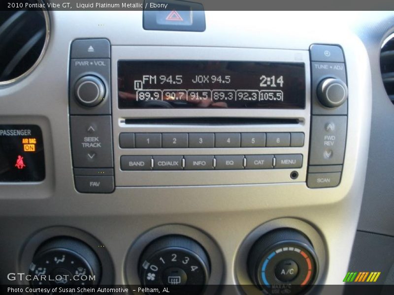 Controls of 2010 Vibe GT