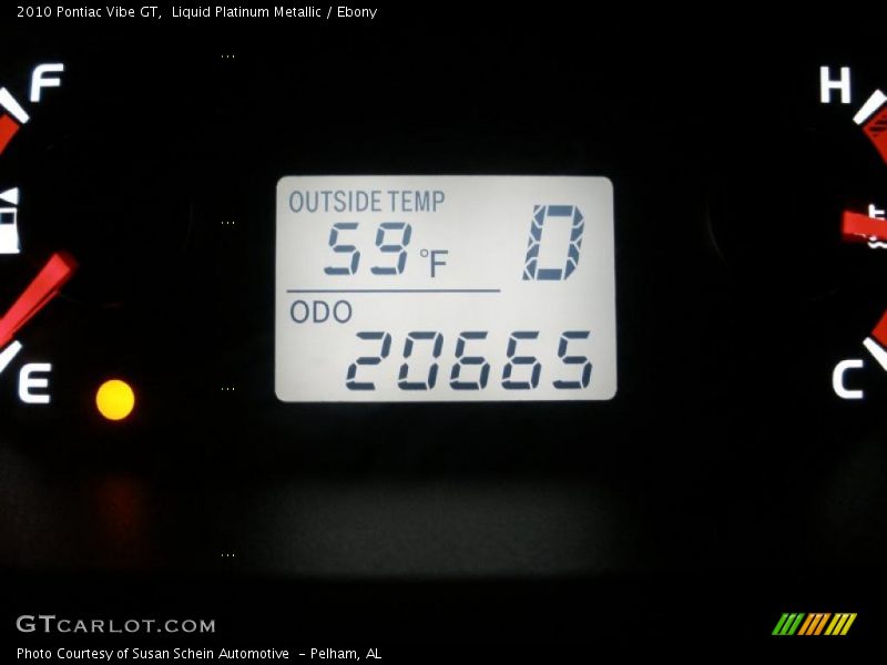 Liquid Platinum Metallic / Ebony 2010 Pontiac Vibe GT