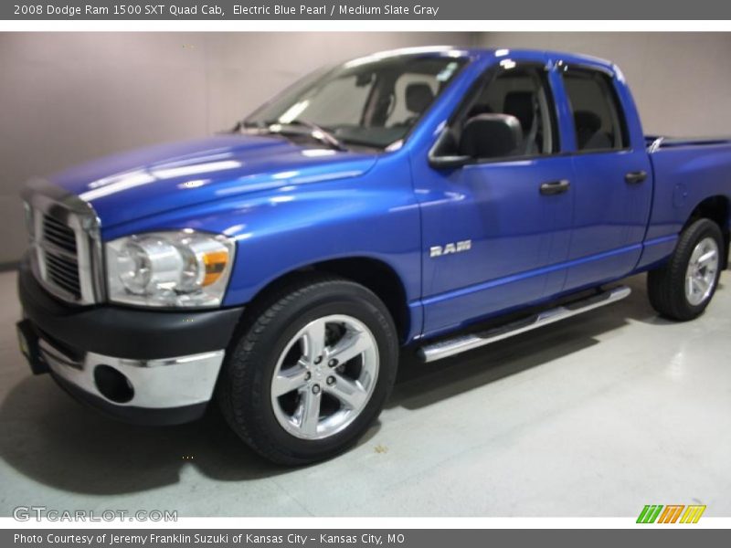 Electric Blue Pearl / Medium Slate Gray 2008 Dodge Ram 1500 SXT Quad Cab