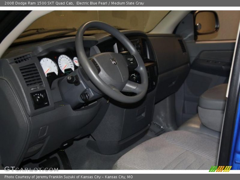 Electric Blue Pearl / Medium Slate Gray 2008 Dodge Ram 1500 SXT Quad Cab