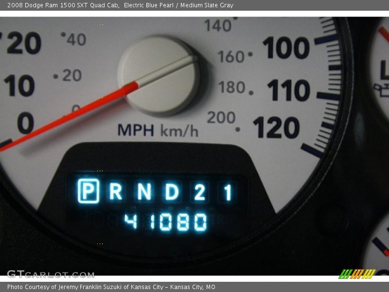 Electric Blue Pearl / Medium Slate Gray 2008 Dodge Ram 1500 SXT Quad Cab