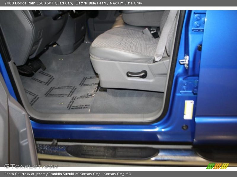 Electric Blue Pearl / Medium Slate Gray 2008 Dodge Ram 1500 SXT Quad Cab