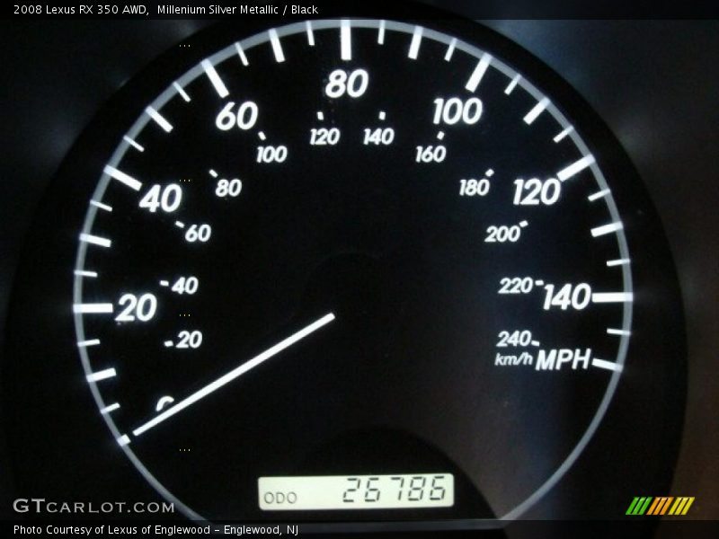 Millenium Silver Metallic / Black 2008 Lexus RX 350 AWD
