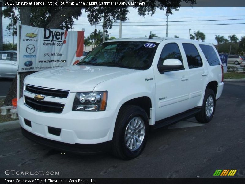 Summit White / Light Cashmere/Dark Cashmere 2011 Chevrolet Tahoe Hybrid