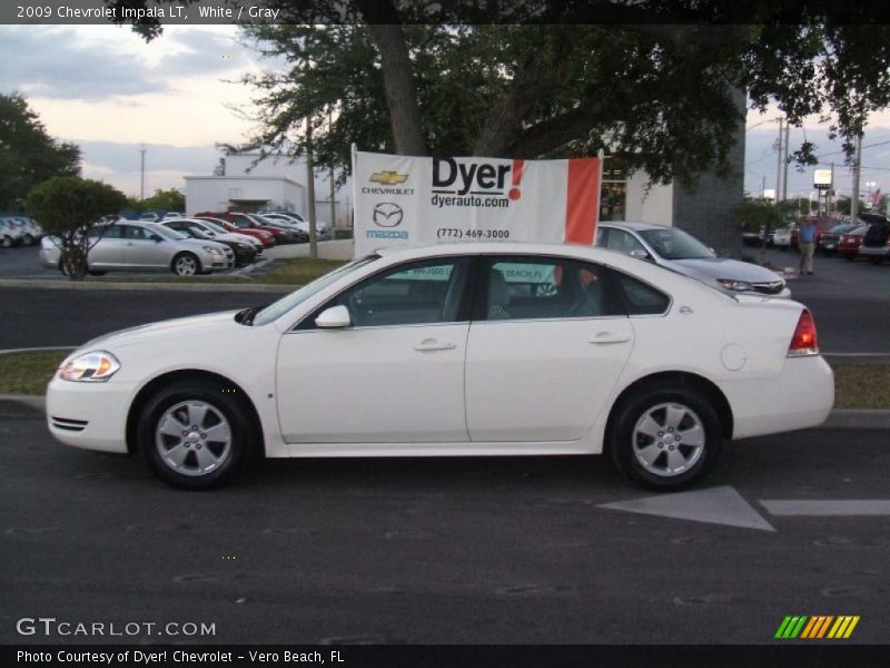 White / Gray 2009 Chevrolet Impala LT