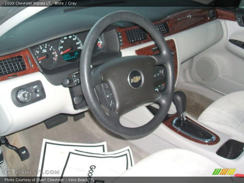 White / Gray 2009 Chevrolet Impala LT