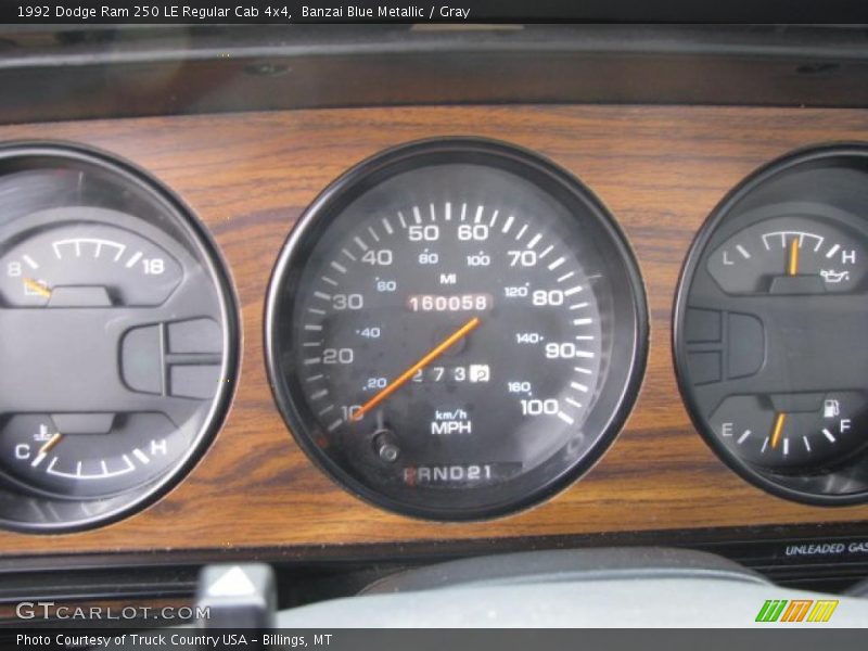  1992 Ram 250 LE Regular Cab 4x4 LE Regular Cab 4x4 Gauges