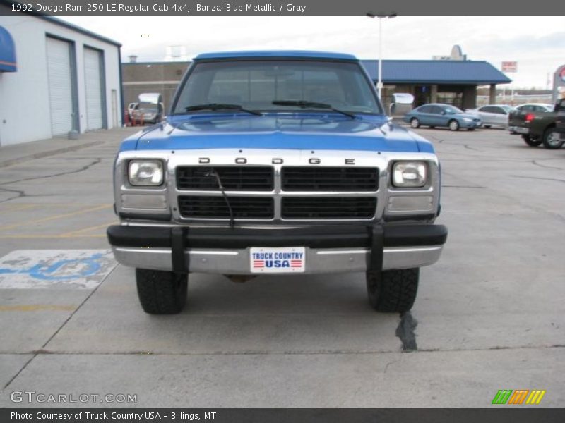 Banzai Blue Metallic / Gray 1992 Dodge Ram 250 LE Regular Cab 4x4