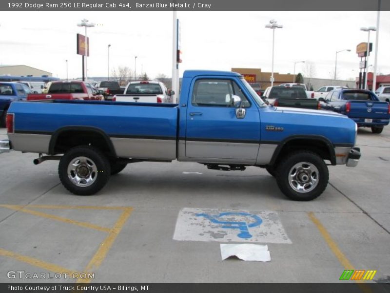  1992 Ram 250 LE Regular Cab 4x4 Banzai Blue Metallic