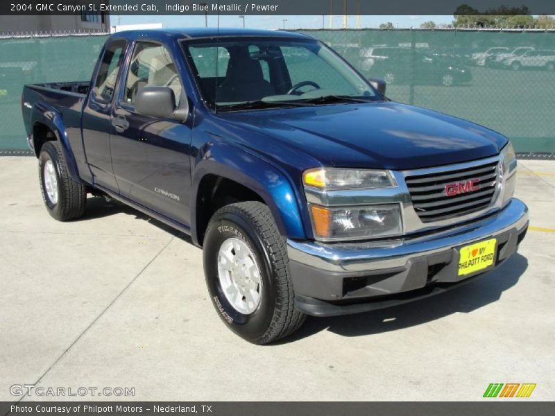 Indigo Blue Metallic / Pewter 2004 GMC Canyon SL Extended Cab