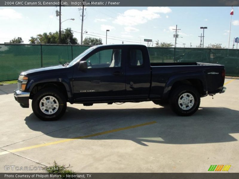 Indigo Blue Metallic / Pewter 2004 GMC Canyon SL Extended Cab