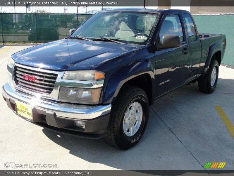 Indigo Blue Metallic / Pewter 2004 GMC Canyon SL Extended Cab
