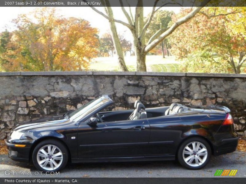 Black / Black/Gray 2007 Saab 9-3 2.0T Convertible