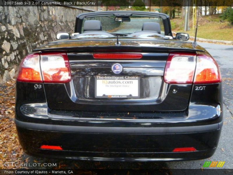 Black / Black/Gray 2007 Saab 9-3 2.0T Convertible