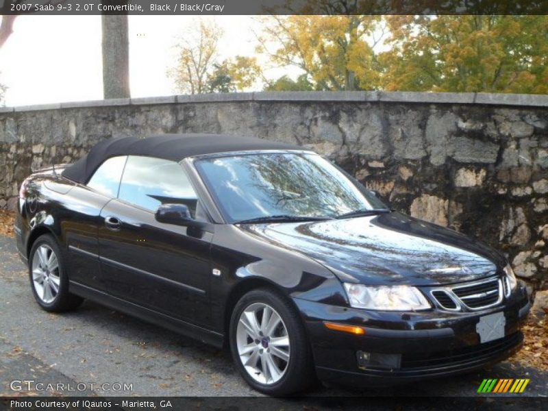 Black / Black/Gray 2007 Saab 9-3 2.0T Convertible