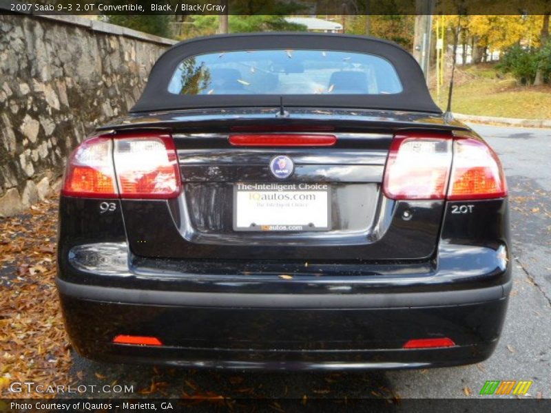 Black / Black/Gray 2007 Saab 9-3 2.0T Convertible