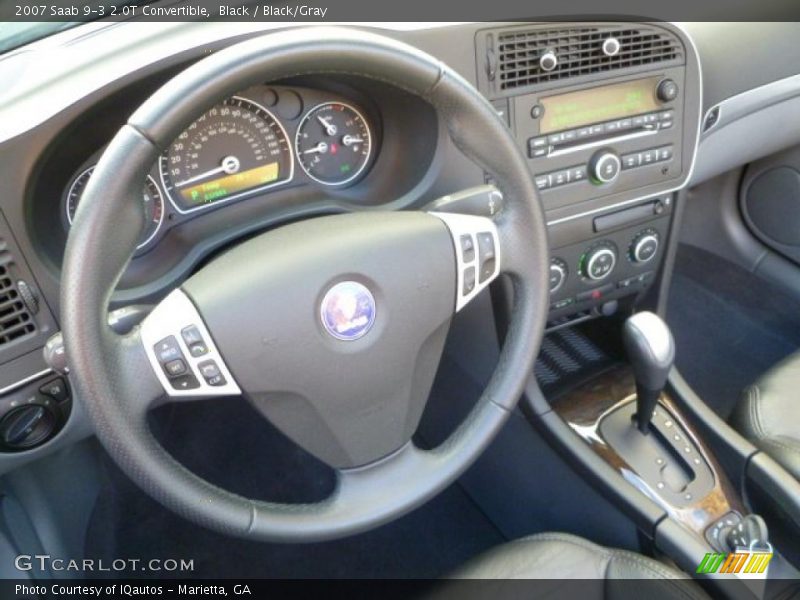 Black / Black/Gray 2007 Saab 9-3 2.0T Convertible