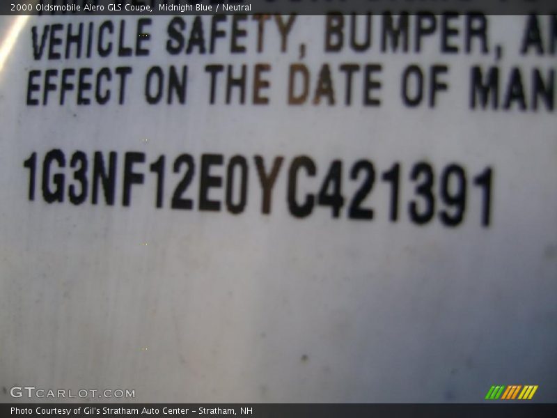 Midnight Blue / Neutral 2000 Oldsmobile Alero GLS Coupe