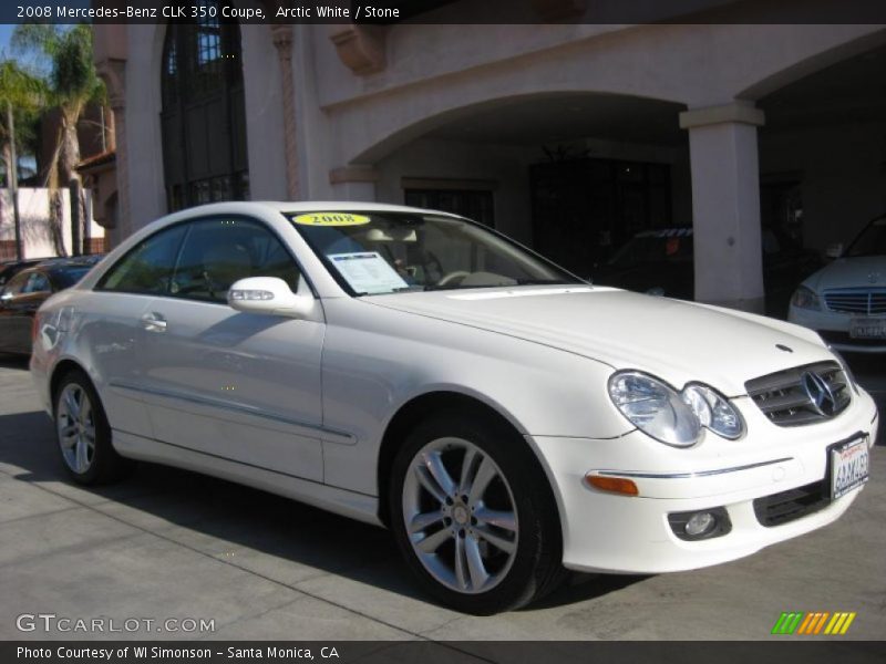 Arctic White / Stone 2008 Mercedes-Benz CLK 350 Coupe