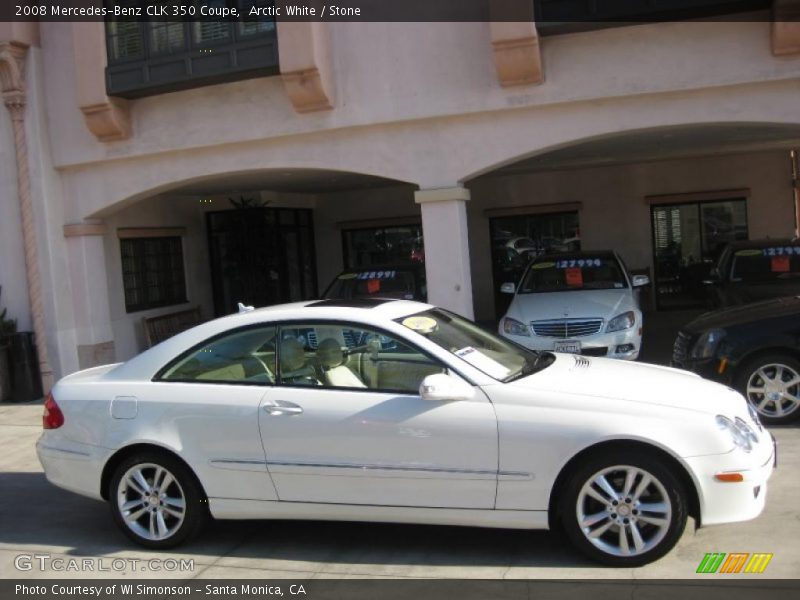 Arctic White / Stone 2008 Mercedes-Benz CLK 350 Coupe