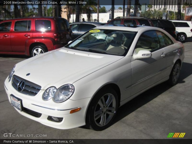 Arctic White / Stone 2008 Mercedes-Benz CLK 350 Coupe