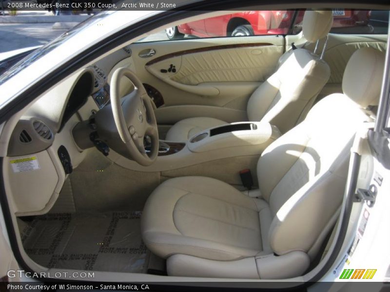 Arctic White / Stone 2008 Mercedes-Benz CLK 350 Coupe