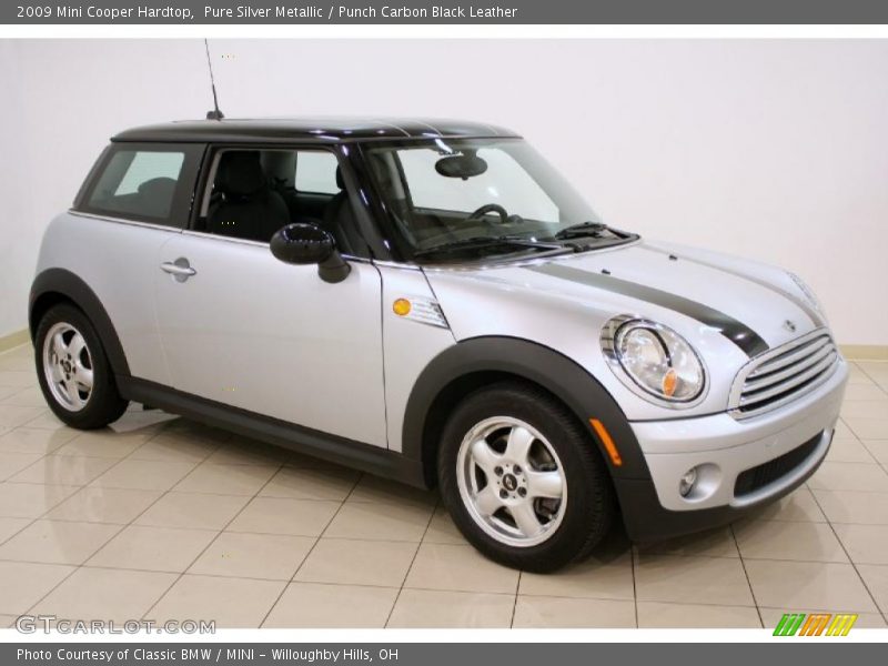 Pure Silver Metallic / Punch Carbon Black Leather 2009 Mini Cooper Hardtop