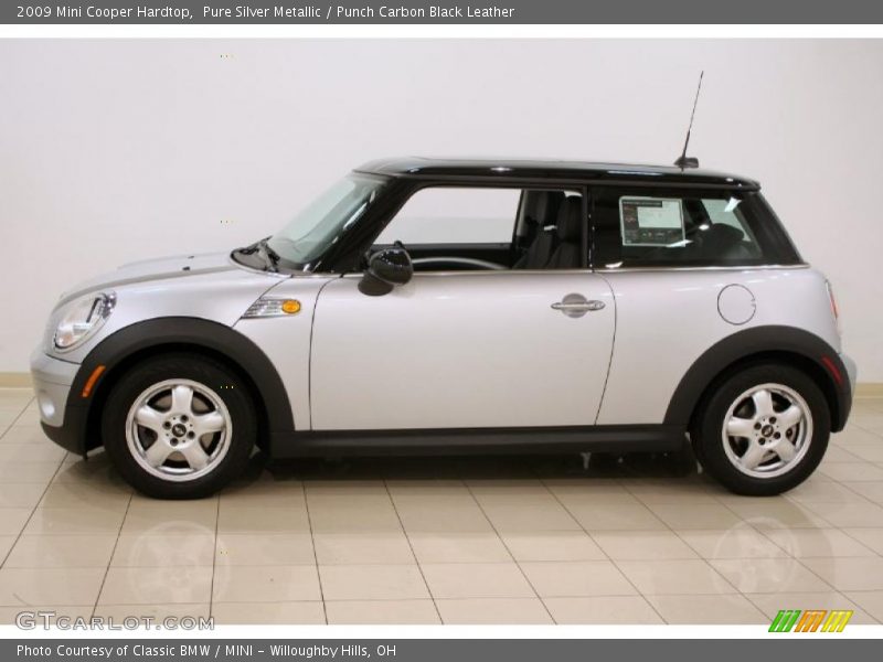Pure Silver Metallic / Punch Carbon Black Leather 2009 Mini Cooper Hardtop