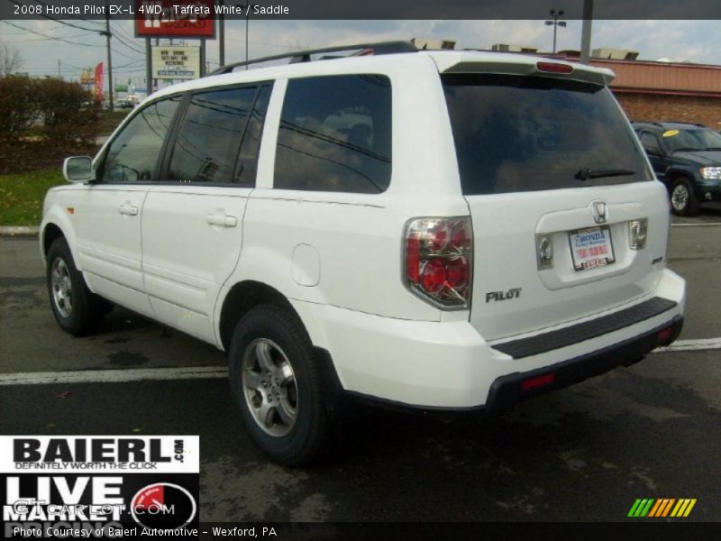 Taffeta White / Saddle 2008 Honda Pilot EX-L 4WD