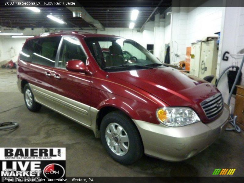 Ruby Red / Beige 2003 Kia Sedona LX