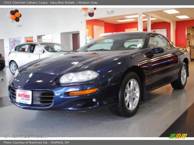 Navy Blue Metallic / Medium Gray 2001 Chevrolet Camaro Coupe