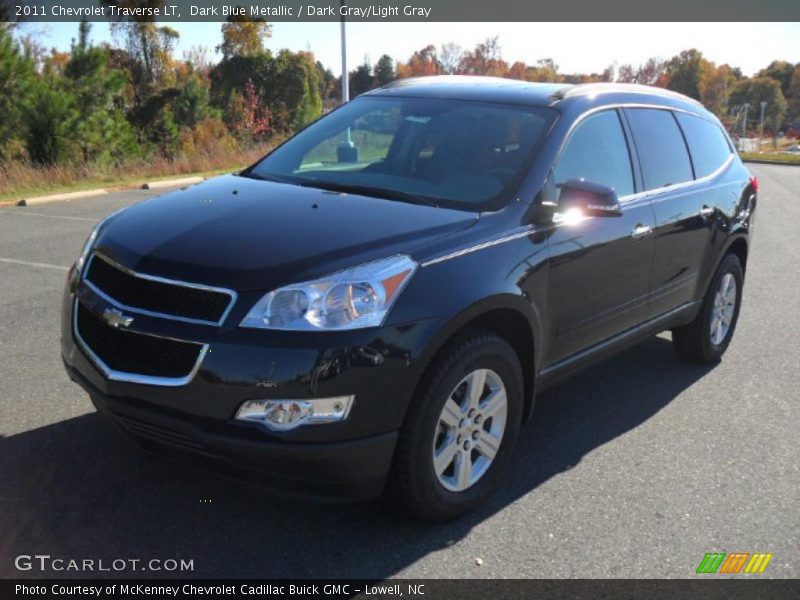 Dark Blue Metallic / Dark Gray/Light Gray 2011 Chevrolet Traverse LT
