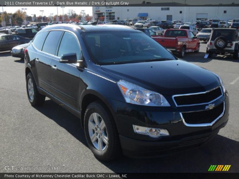 Dark Blue Metallic / Dark Gray/Light Gray 2011 Chevrolet Traverse LT