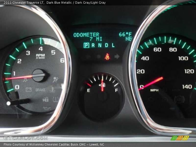 Dark Blue Metallic / Dark Gray/Light Gray 2011 Chevrolet Traverse LT