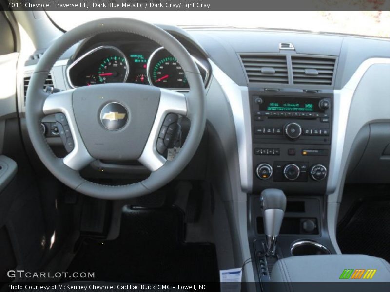 Dark Blue Metallic / Dark Gray/Light Gray 2011 Chevrolet Traverse LT