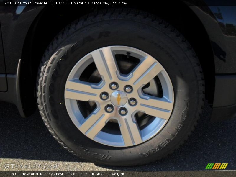 Dark Blue Metallic / Dark Gray/Light Gray 2011 Chevrolet Traverse LT