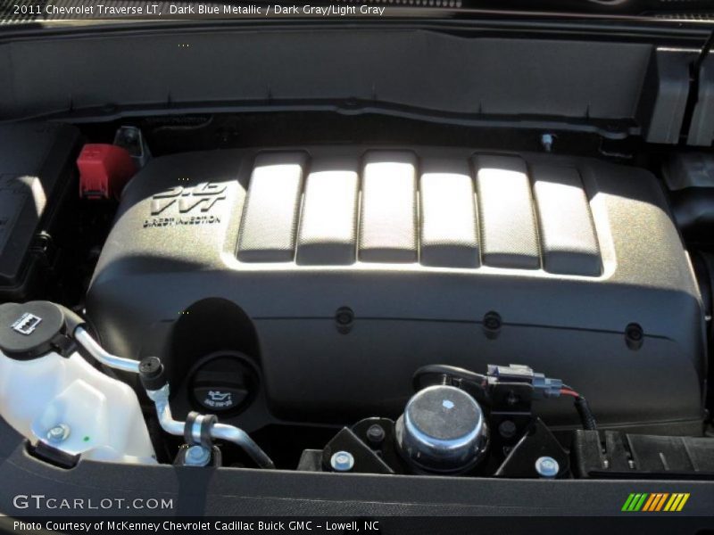 Dark Blue Metallic / Dark Gray/Light Gray 2011 Chevrolet Traverse LT