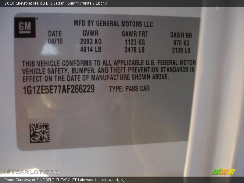 Summit White / Ebony 2010 Chevrolet Malibu LTZ Sedan