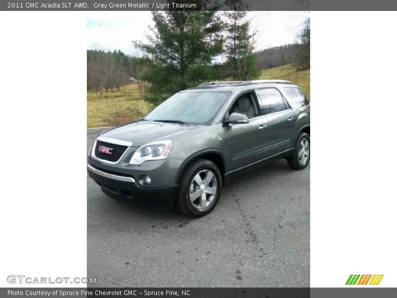 Gray Green Metallic / Light Titanium 2011 GMC Acadia SLT AWD