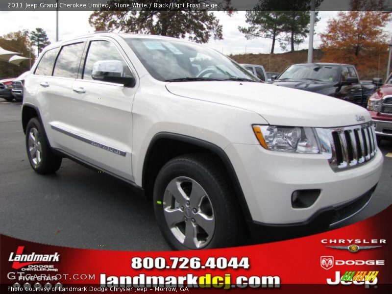 Stone White / Black/Light Frost Beige 2011 Jeep Grand Cherokee Limited
