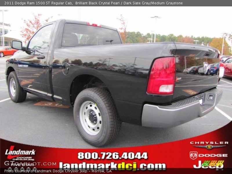Brilliant Black Crystal Pearl / Dark Slate Gray/Medium Graystone 2011 Dodge Ram 1500 ST Regular Cab