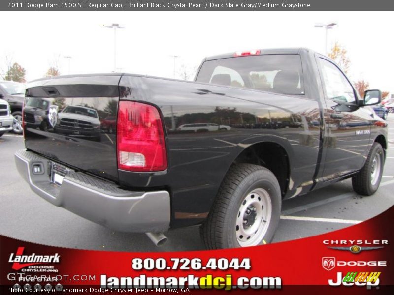 Brilliant Black Crystal Pearl / Dark Slate Gray/Medium Graystone 2011 Dodge Ram 1500 ST Regular Cab