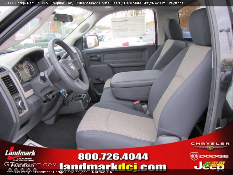 Brilliant Black Crystal Pearl / Dark Slate Gray/Medium Graystone 2011 Dodge Ram 1500 ST Regular Cab