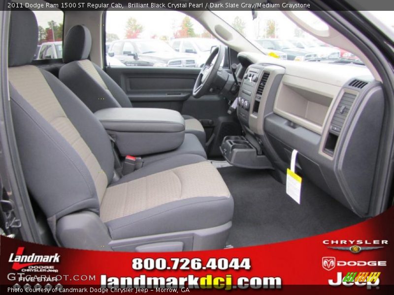 Brilliant Black Crystal Pearl / Dark Slate Gray/Medium Graystone 2011 Dodge Ram 1500 ST Regular Cab