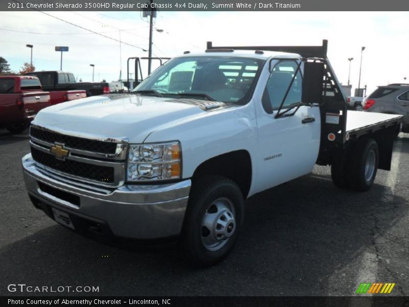 Summit White / Dark Titanium 2011 Chevrolet Silverado 3500HD Regular Cab Chassis 4x4 Dually